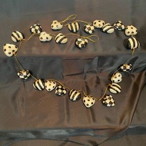 Mackenzie-Childs Black and White Heart Garland